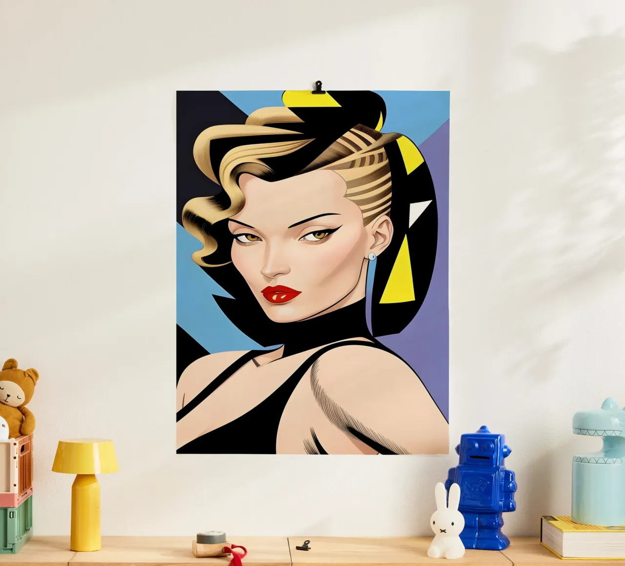 PASSERELLA DI MODA VOGUE poster con telaio in legno da ART DECO