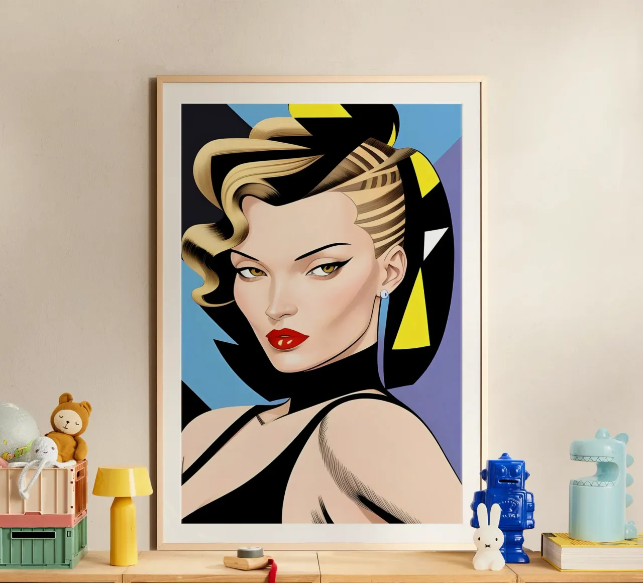 PASSERELLA DI MODA VOGUE poster con telaio in legno da ART DECO