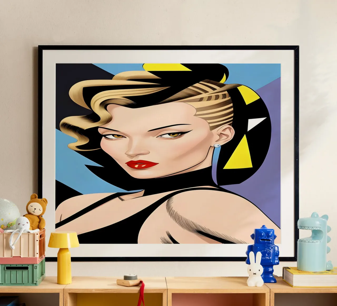 PASSERELLA DI MODA VOGUE poster con telaio in legno da ART DECO