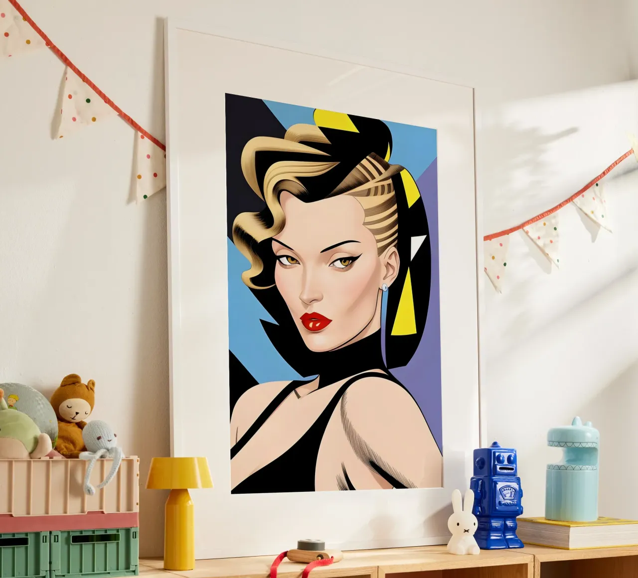 PASSERELLA DI MODA VOGUE poster con telaio in legno da ART DECO