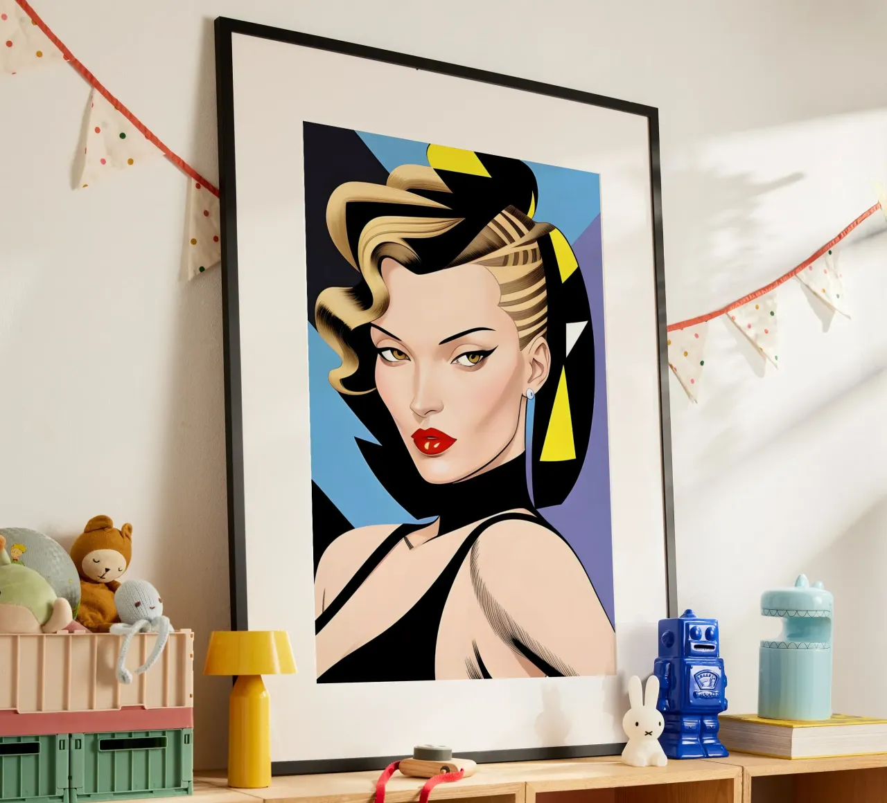 PASSERELLA DI MODA VOGUE poster con telaio in legno da ART DECO