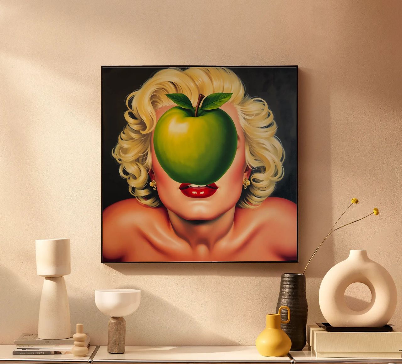 Das Geheimnis des Apfels: Eine Hommage an René Magritte Acryl-Glas von Studio Mooodz