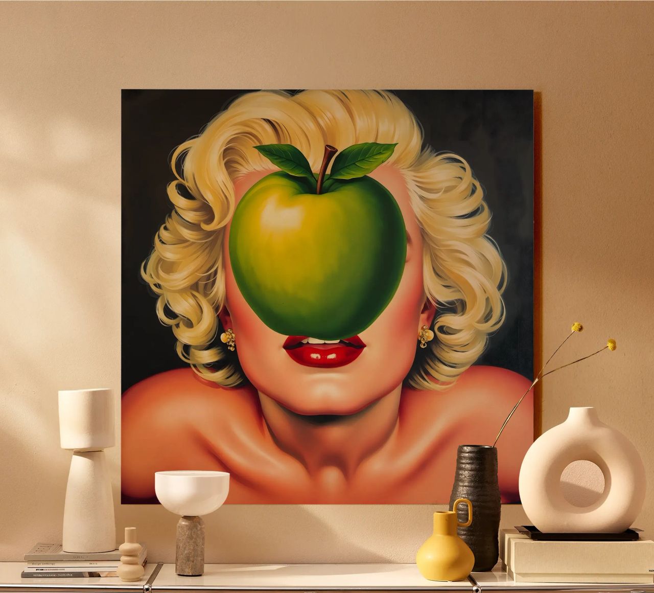 Das Geheimnis des Apfels: Eine Hommage an René Magritte Acryl-Glas von Studio Mooodz