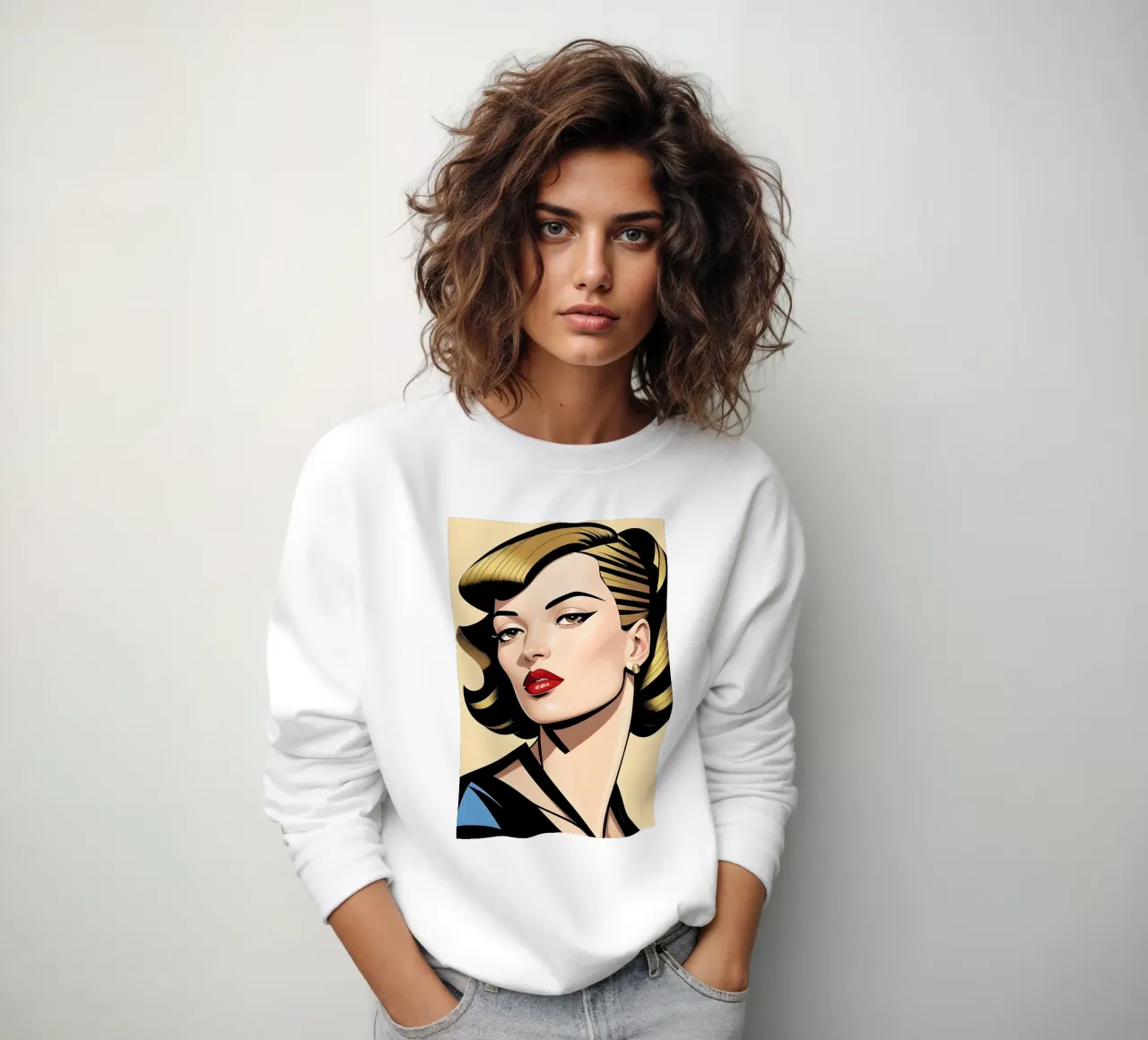 GRAPHIC FEMALE PORTRAIT sweatshirt by ART DECO