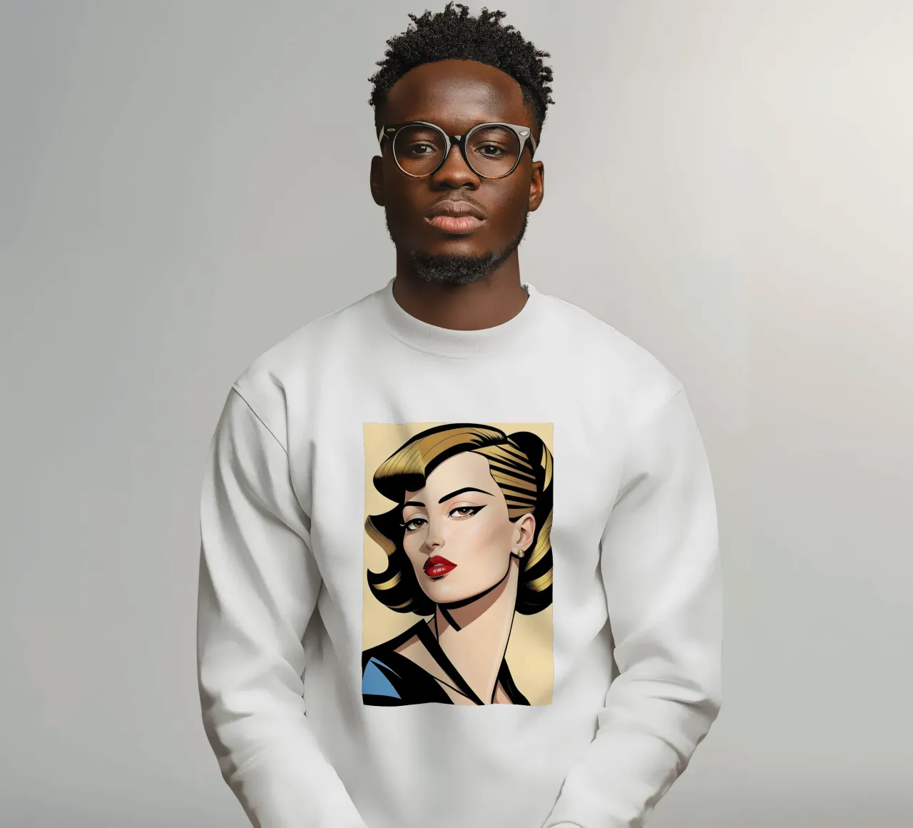 RITRATTO GRAFICO FEMMINILE felpa da ART DECO