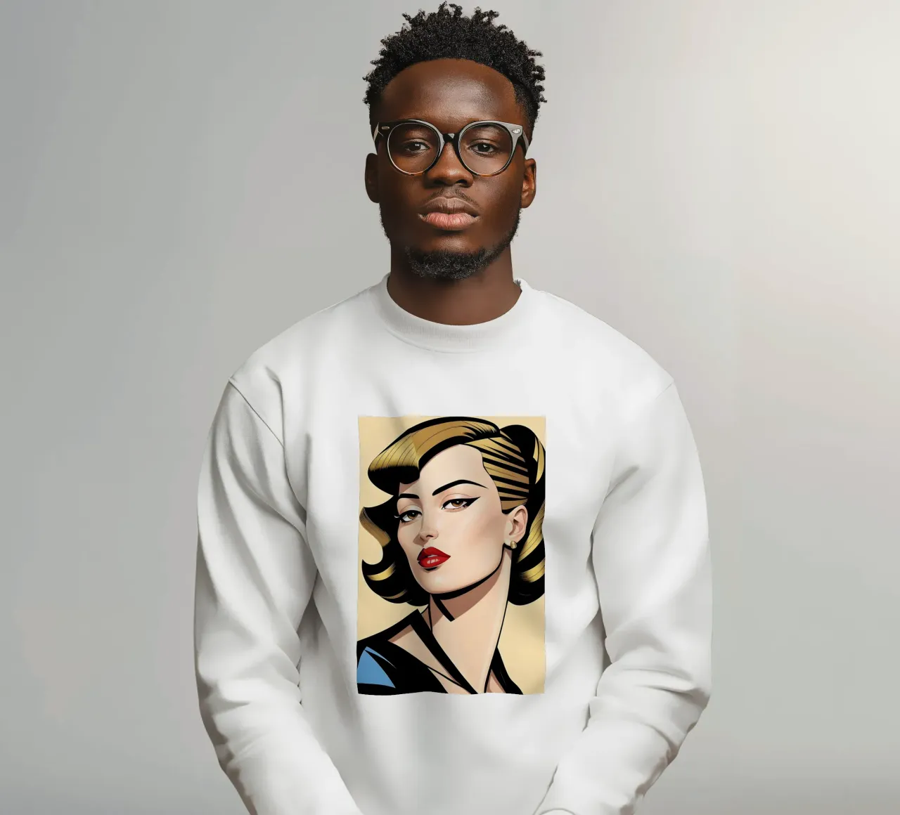 GRAPHIC FEMALE PORTRAIT sweatshirt by ART DECO