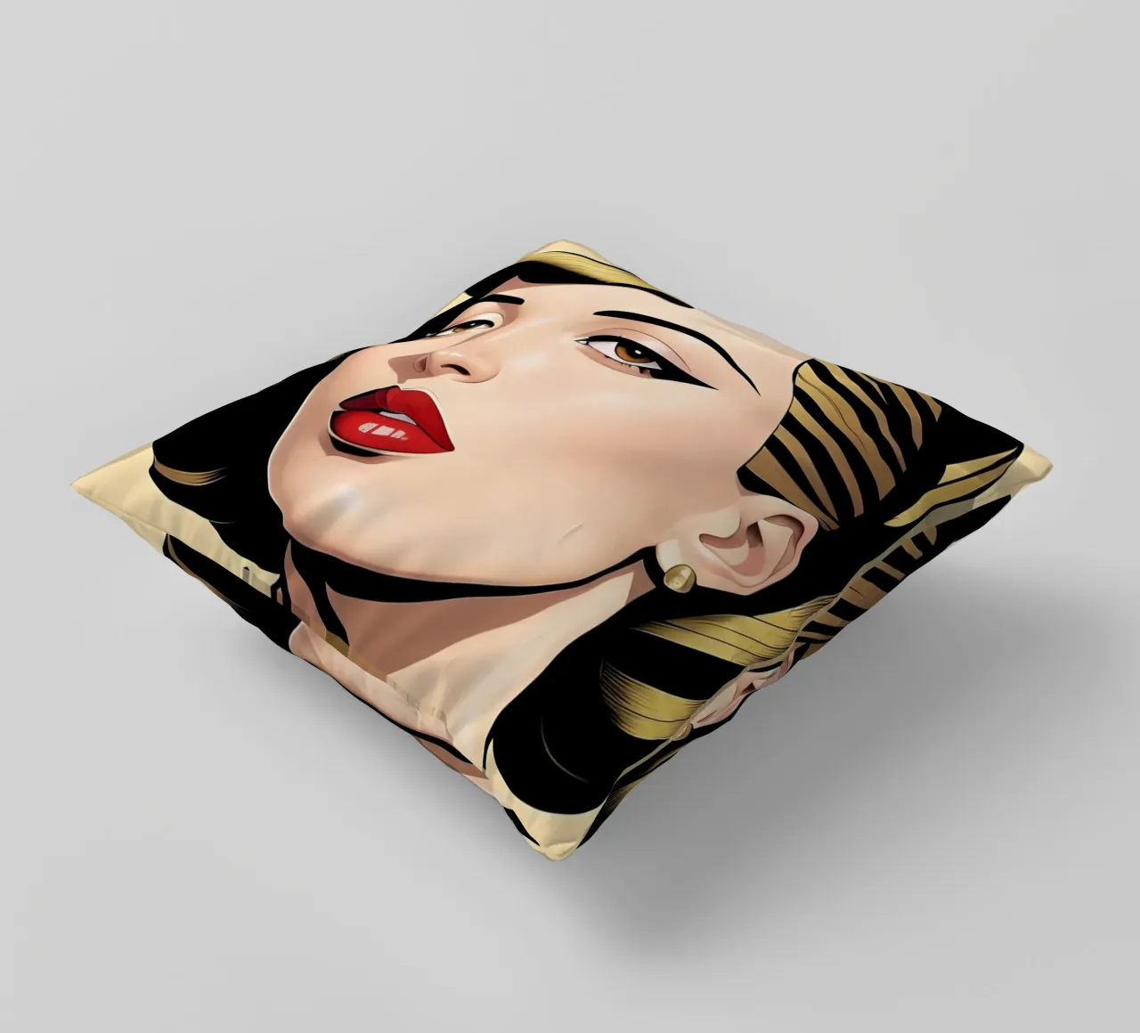 RITRATTO GRAFICO FEMMINILE cuscino da ART DECO