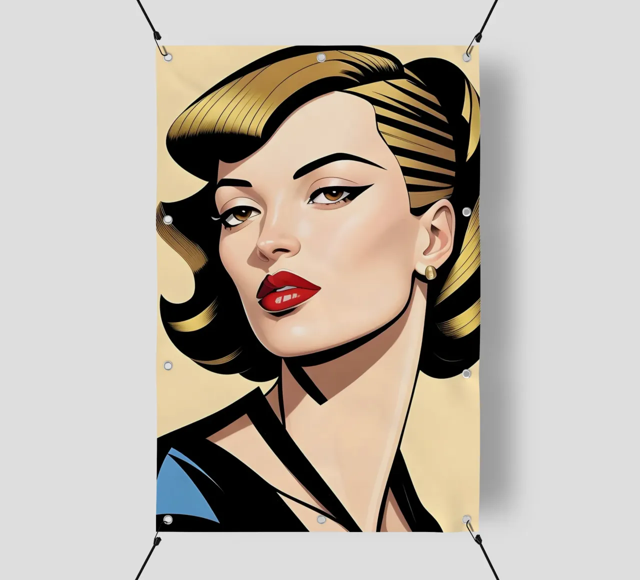 RITRATTO GRAFICO FEMMINILE telo in pvc da ART DECO