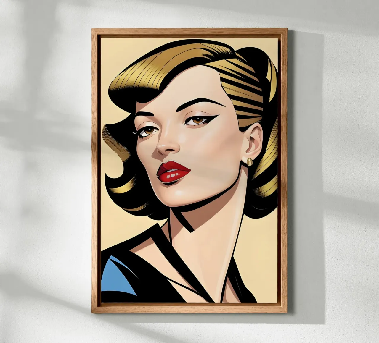 RITRATTO GRAFICO FEMMINILE tela con Cornice a cassetta da ART DECO