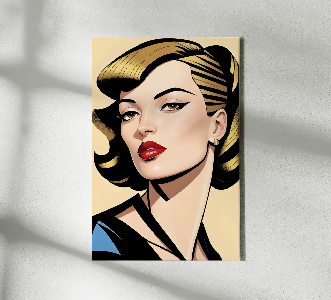RITRATTO GRAFICO FEMMINILE tela con Cornice a cassetta da ART DECO