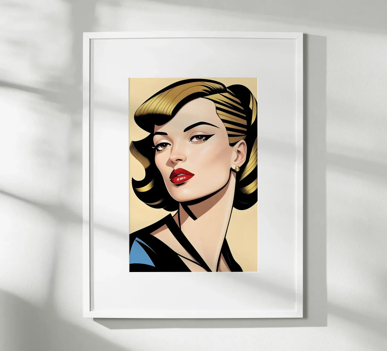 RITRATTO GRAFICO FEMMINILE poster con telaio in legno da ART DECO