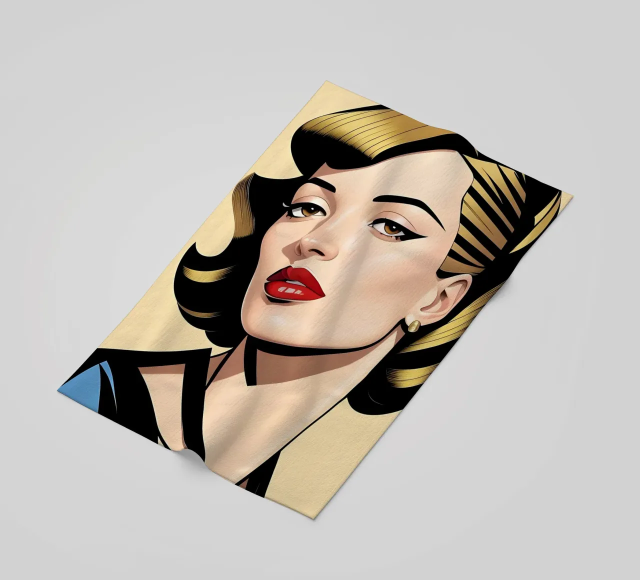 RITRATTO GRAFICO FEMMINILE telo mare da ART DECO