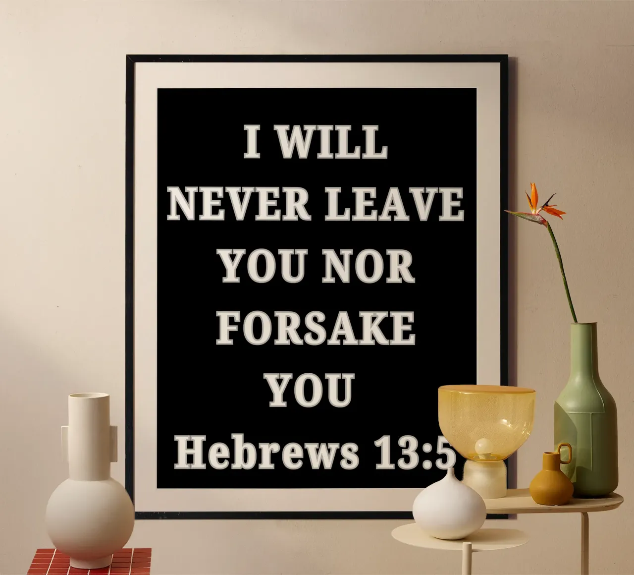 Christian Themed Products poster with wooden frame by Lionandlamb