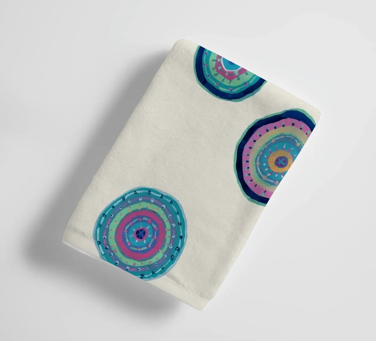 Dancing Orbs-Cream towel by Helen Joynson