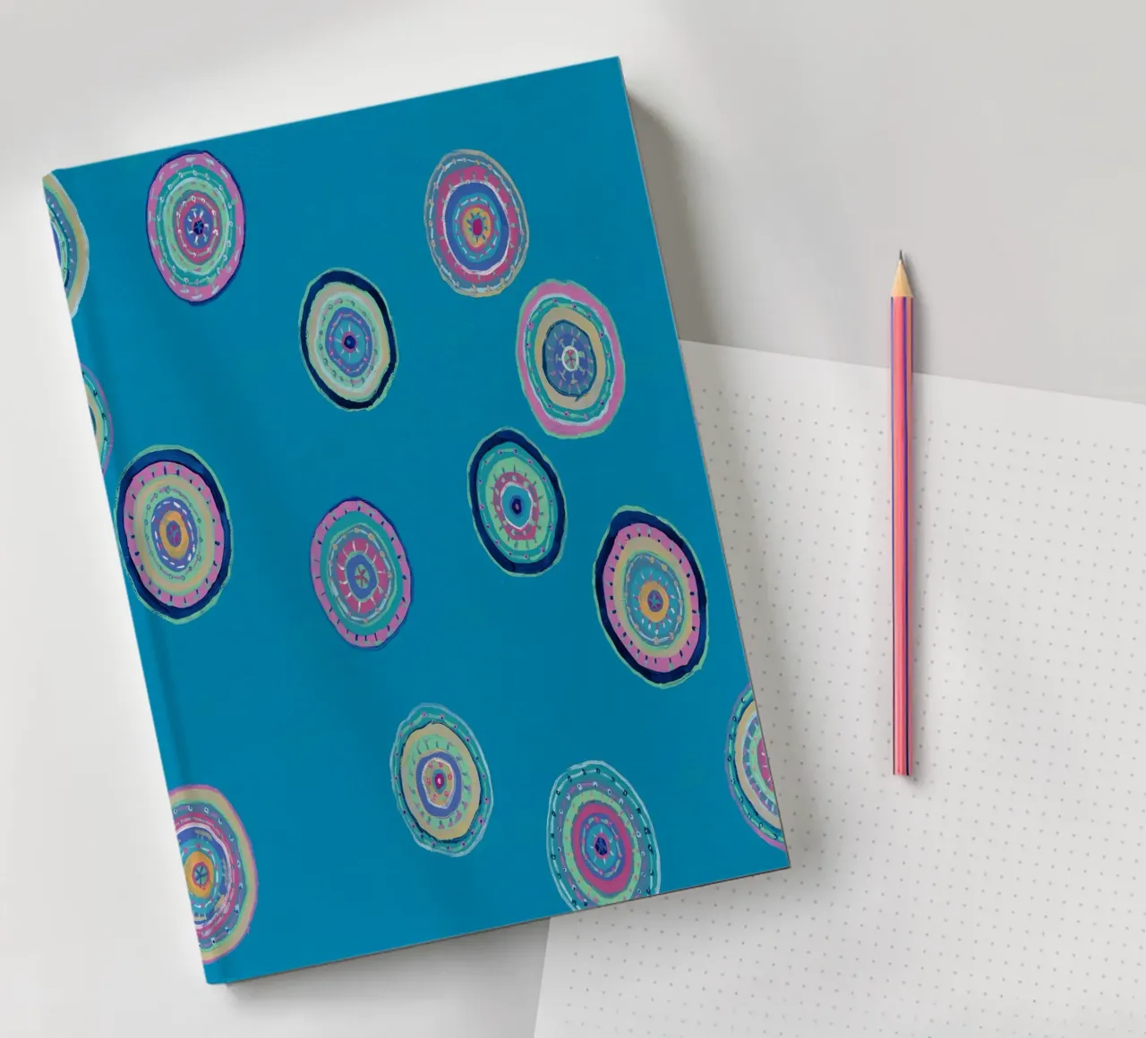 Dancing Orbs notebook by Helen Joynson