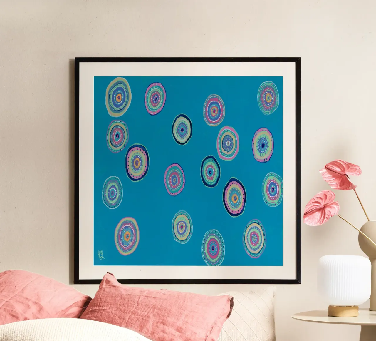 Dancing Orbs poster by Helen Joynson