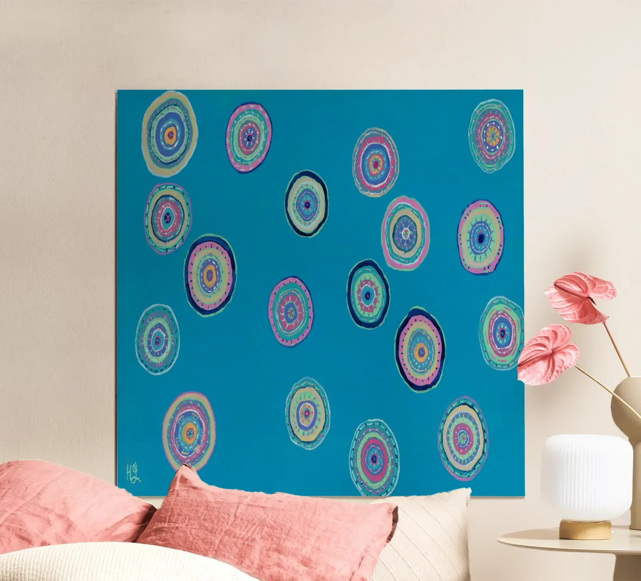 Dancing Orbs poster by Helen Joynson