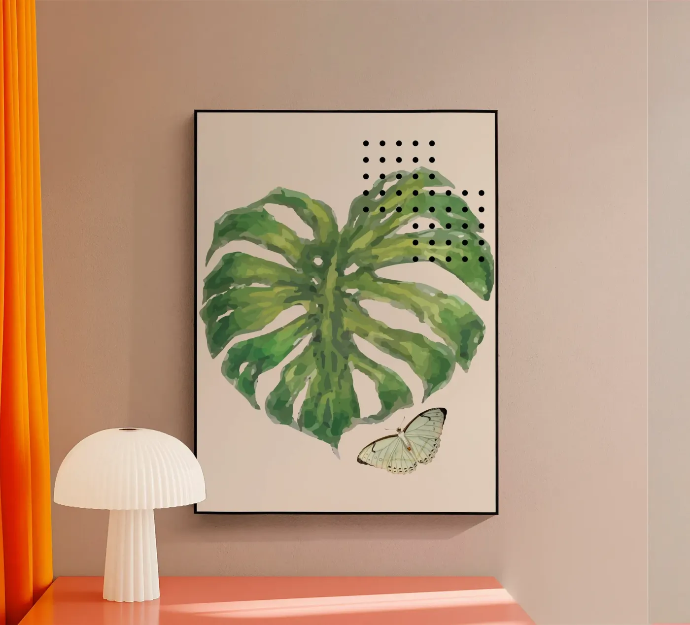 large green monstera acryl van ramosashop