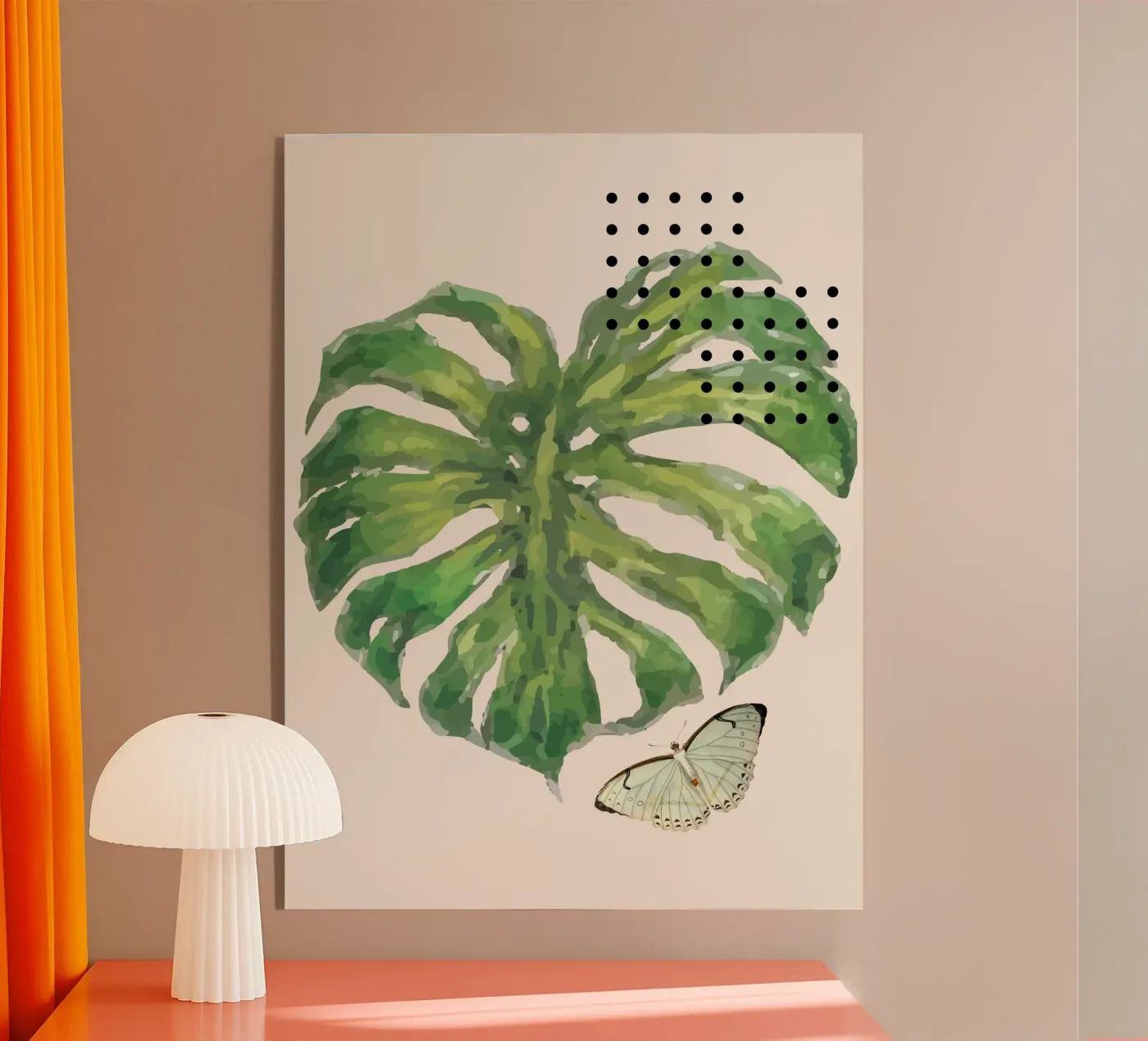 large green monstera acryl van ramosashop