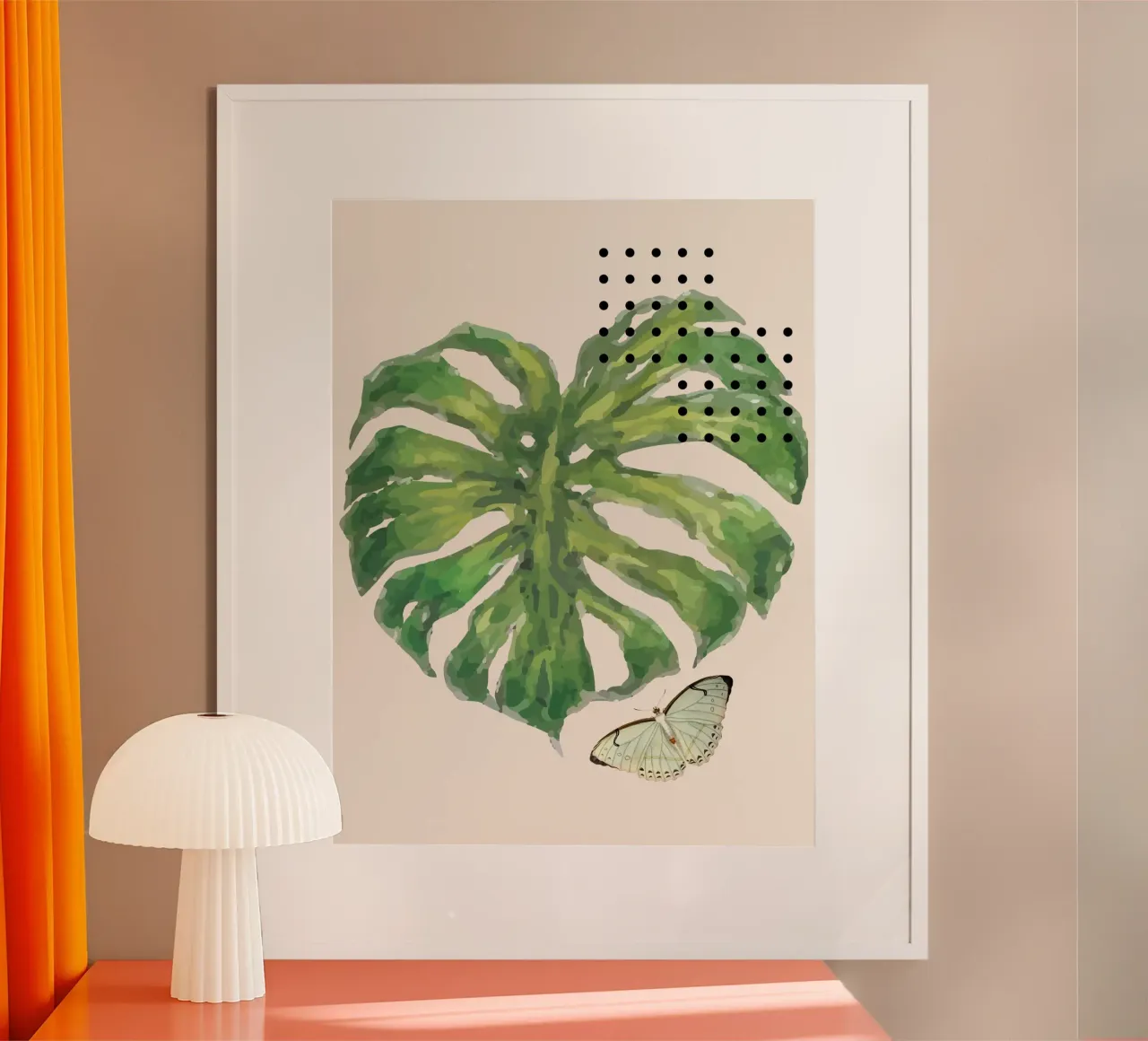 large green monstera poster con telaio in plastica da ramosashop