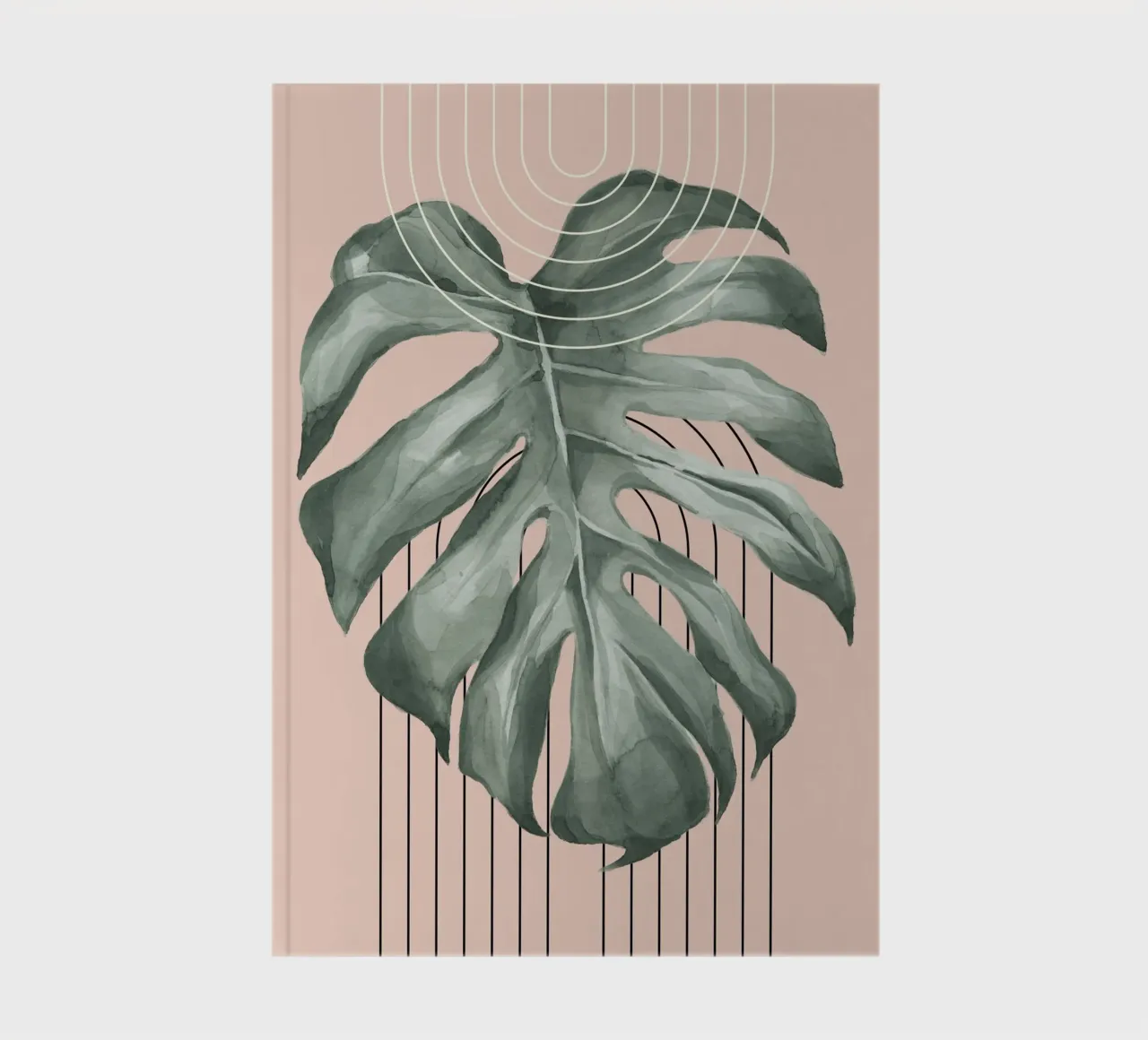 large monstera leaf notebook by ramosashop