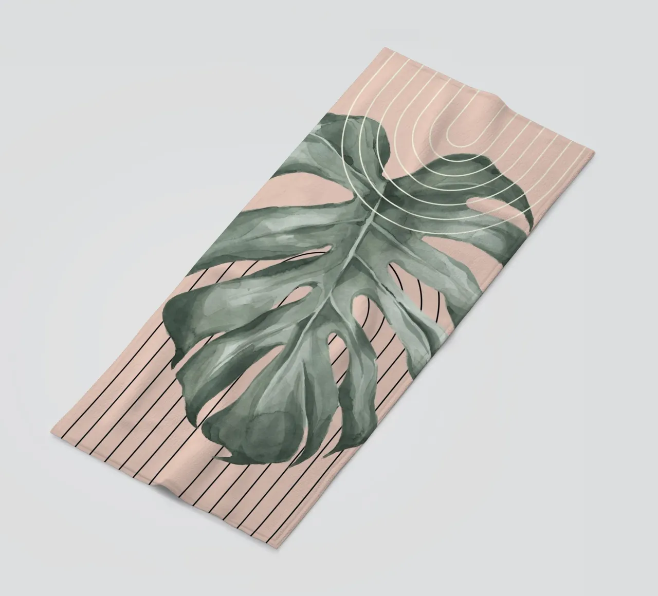 large monstera leaf telo mare da ramosashop