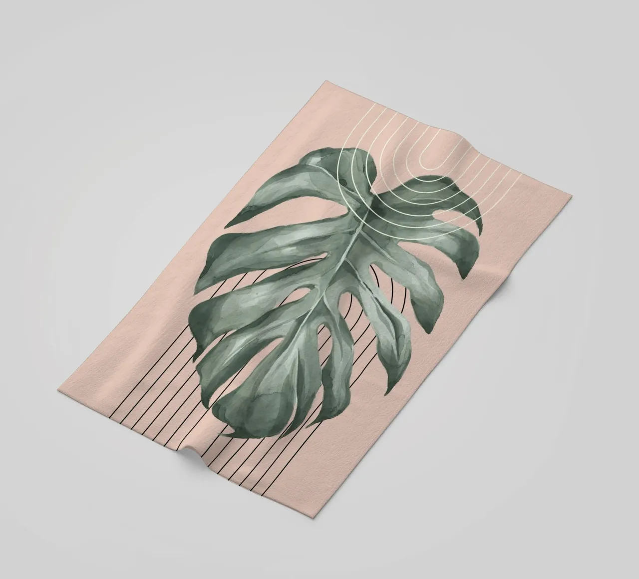 large monstera leaf telo mare da ramosashop