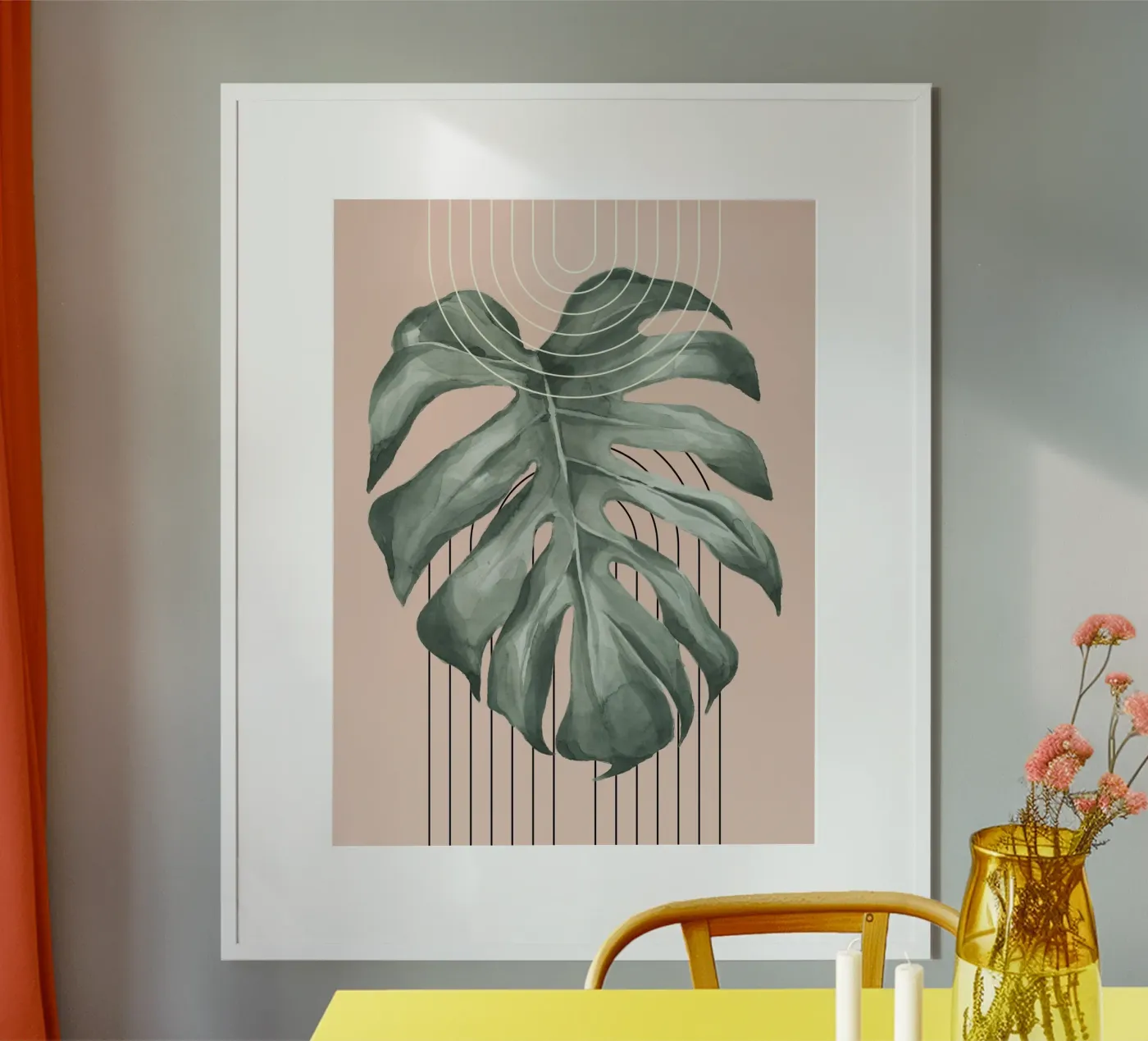 large monstera leaf poster de ramosashop