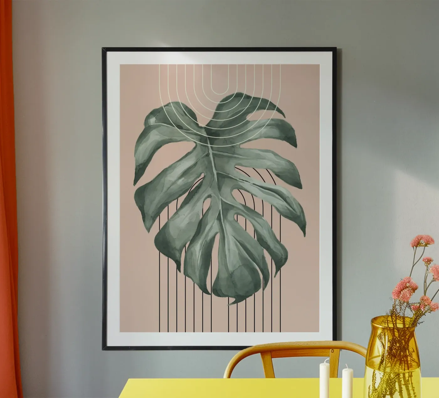 large monstera leaf poster de ramosashop