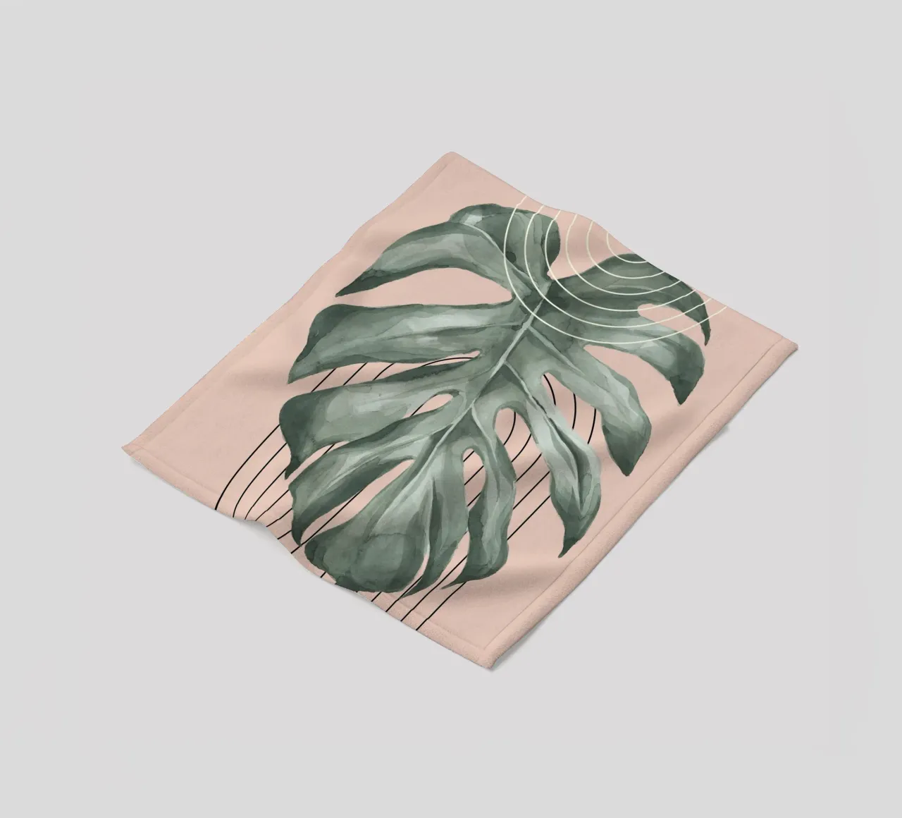 large monstera leaf coperta in pile da ramosashop