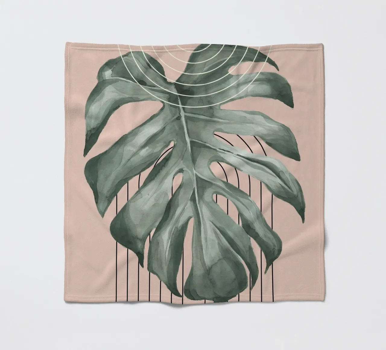 large monstera leaf Fleecedecke von ramosashop