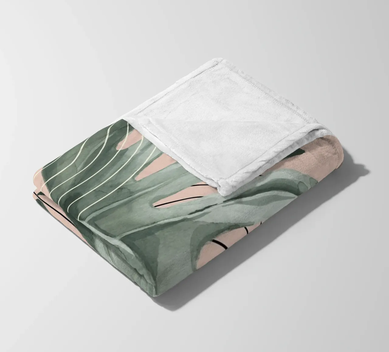 large monstera leaf Fleecedecke von ramosashop