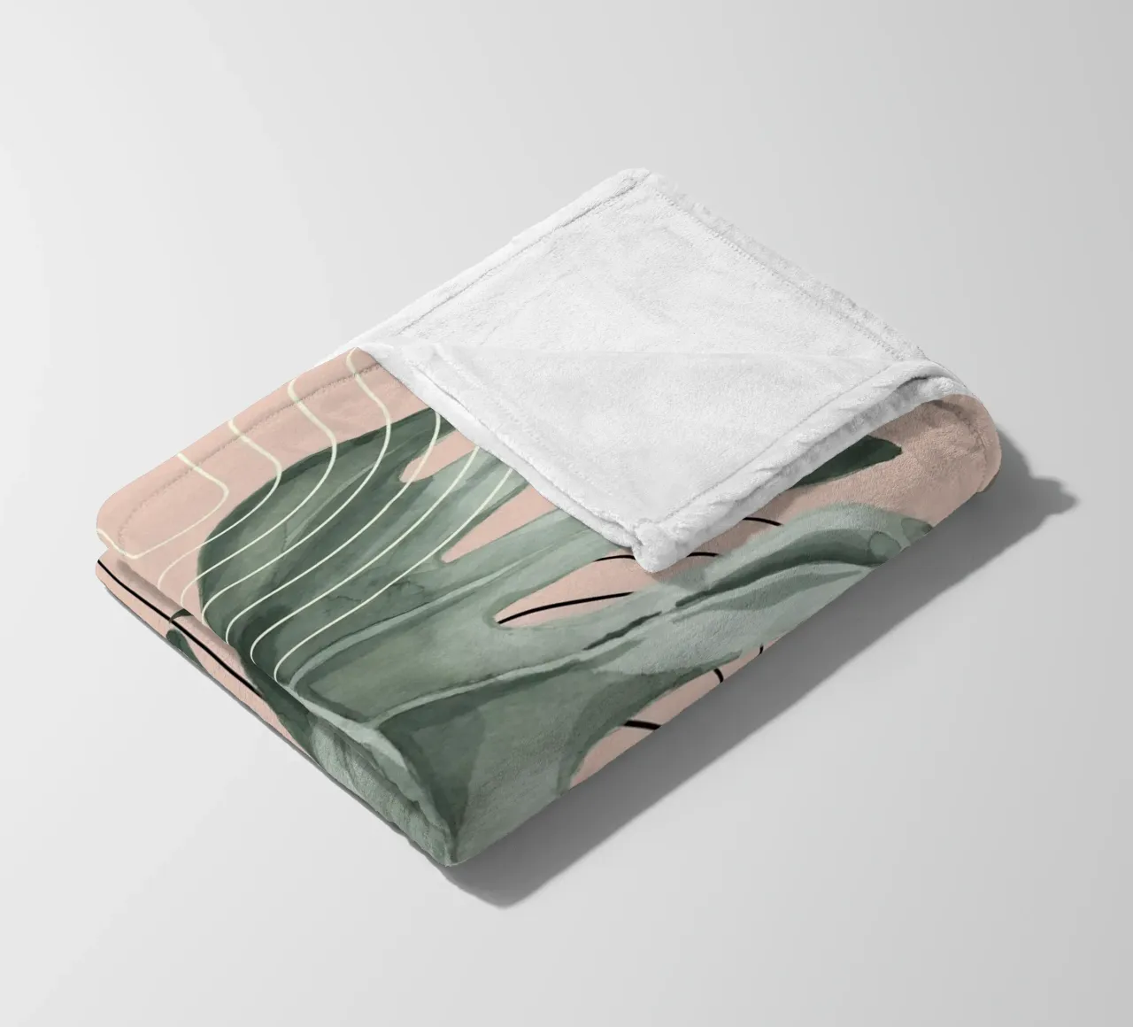 large monstera leaf Fleecedecke von ramosashop