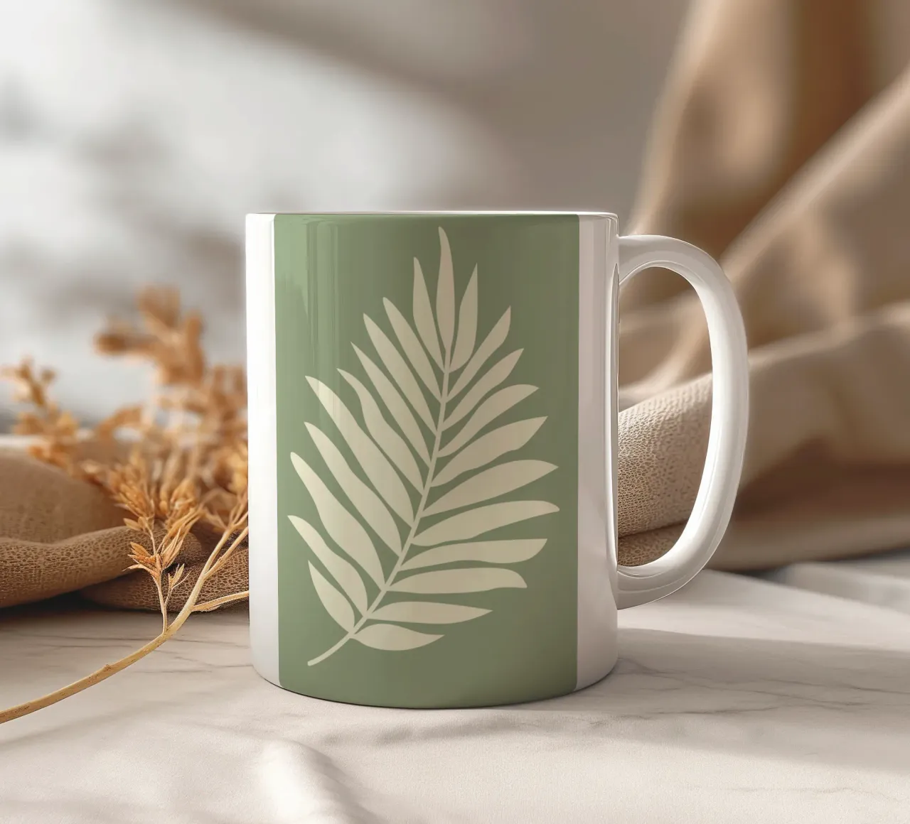simple depiction of a pale leaf tazza in ceramica da ramosashop