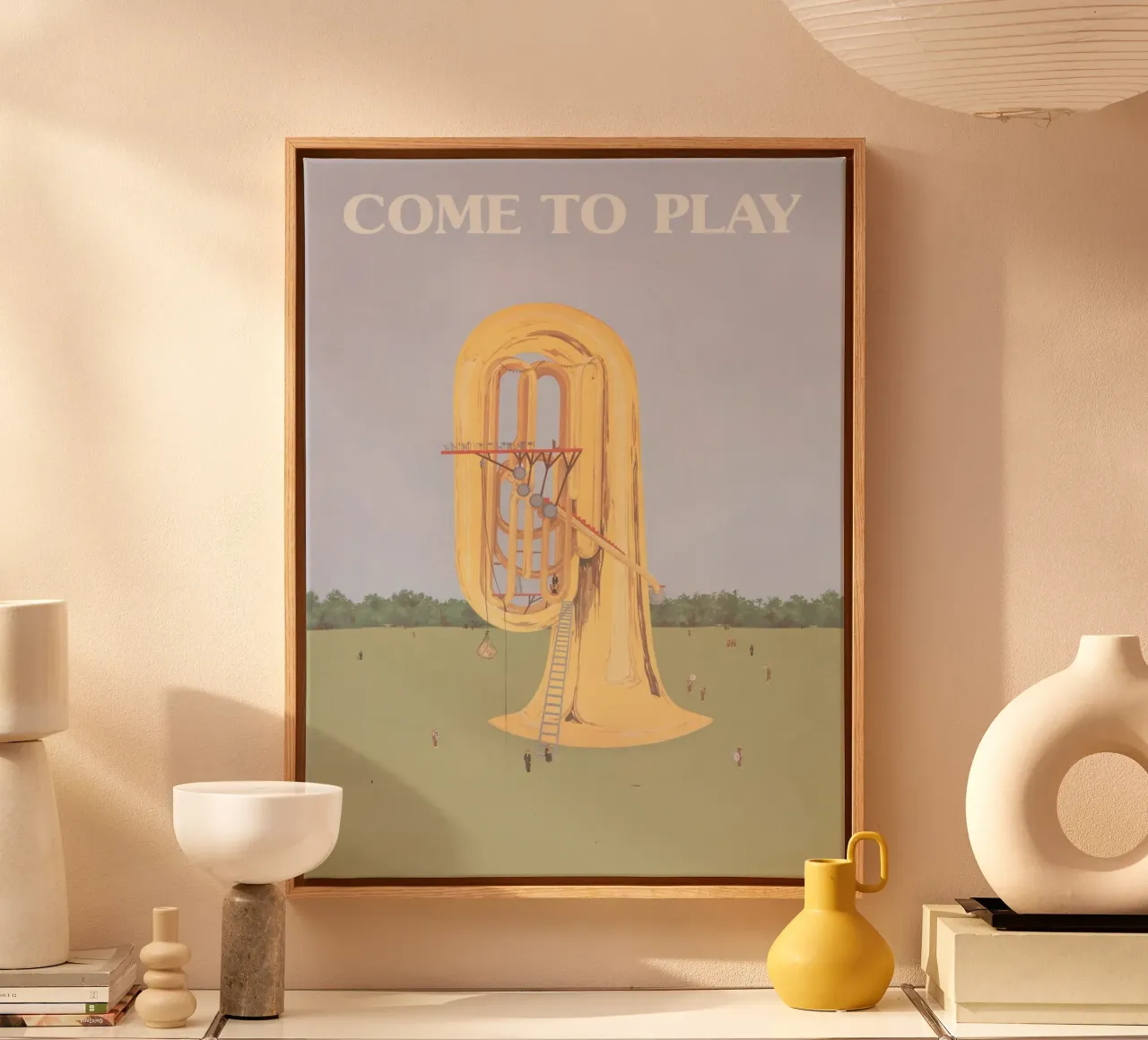 COME TO PLAY canvas with Floater frame by ramosashop