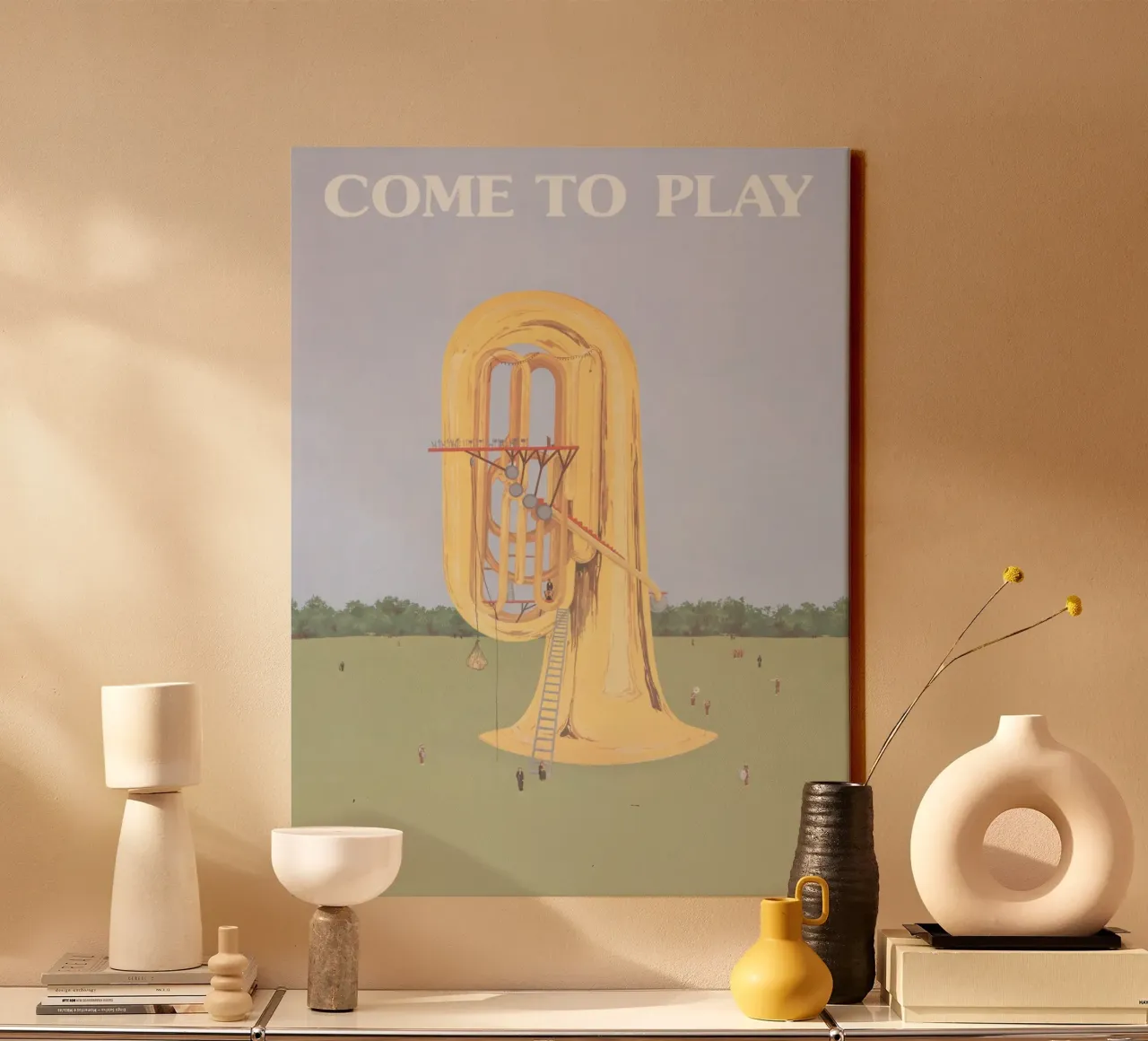 COME TO PLAY canvas with Floater frame by ramosashop