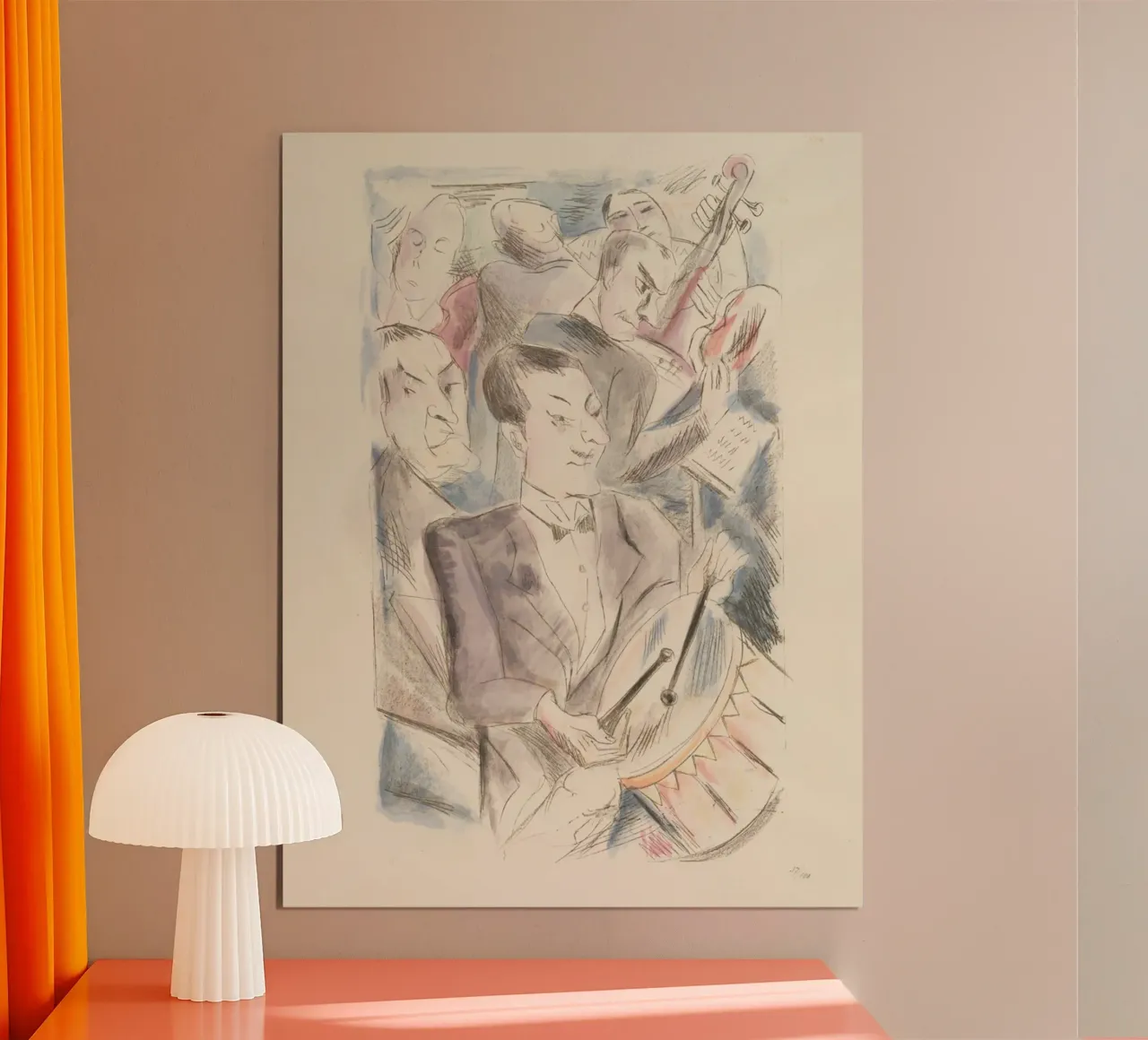 Musicians poster con telaio in legno da ramosashop