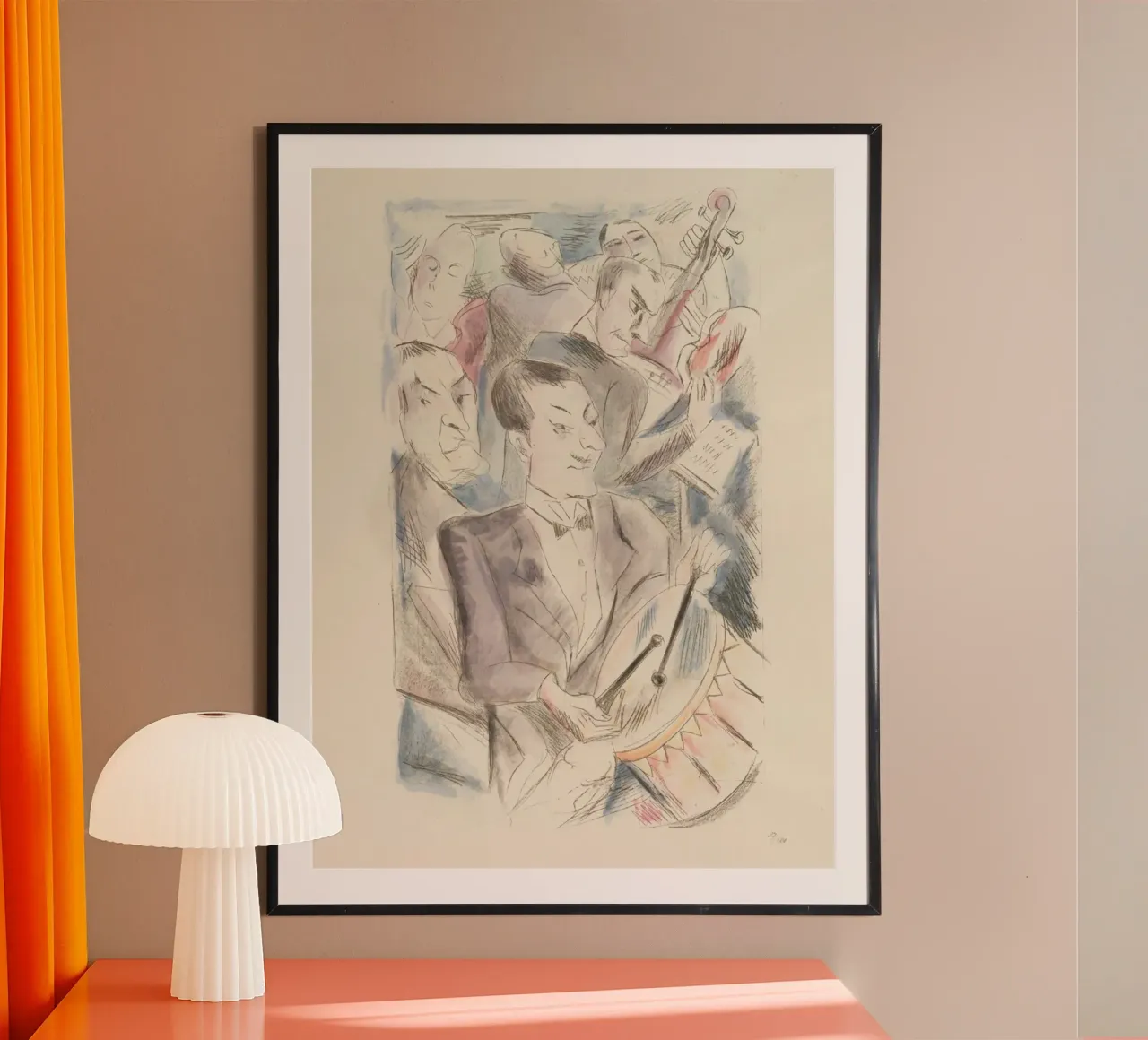 Musicians poster con telaio in legno da ramosashop