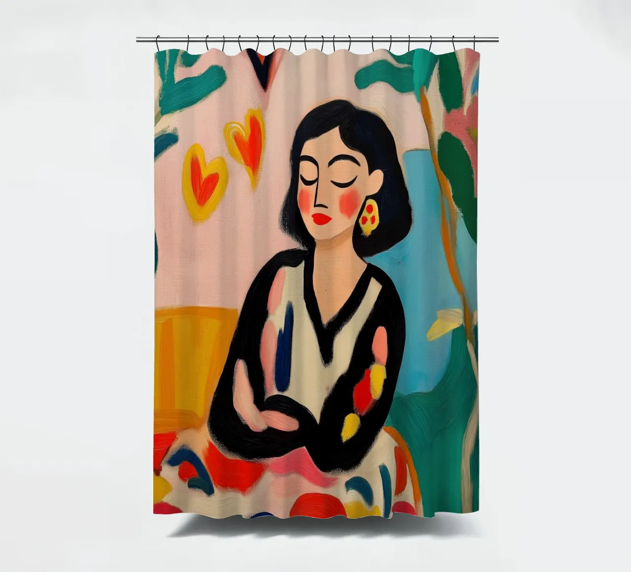 Serene Woman shower curtain by Art Center