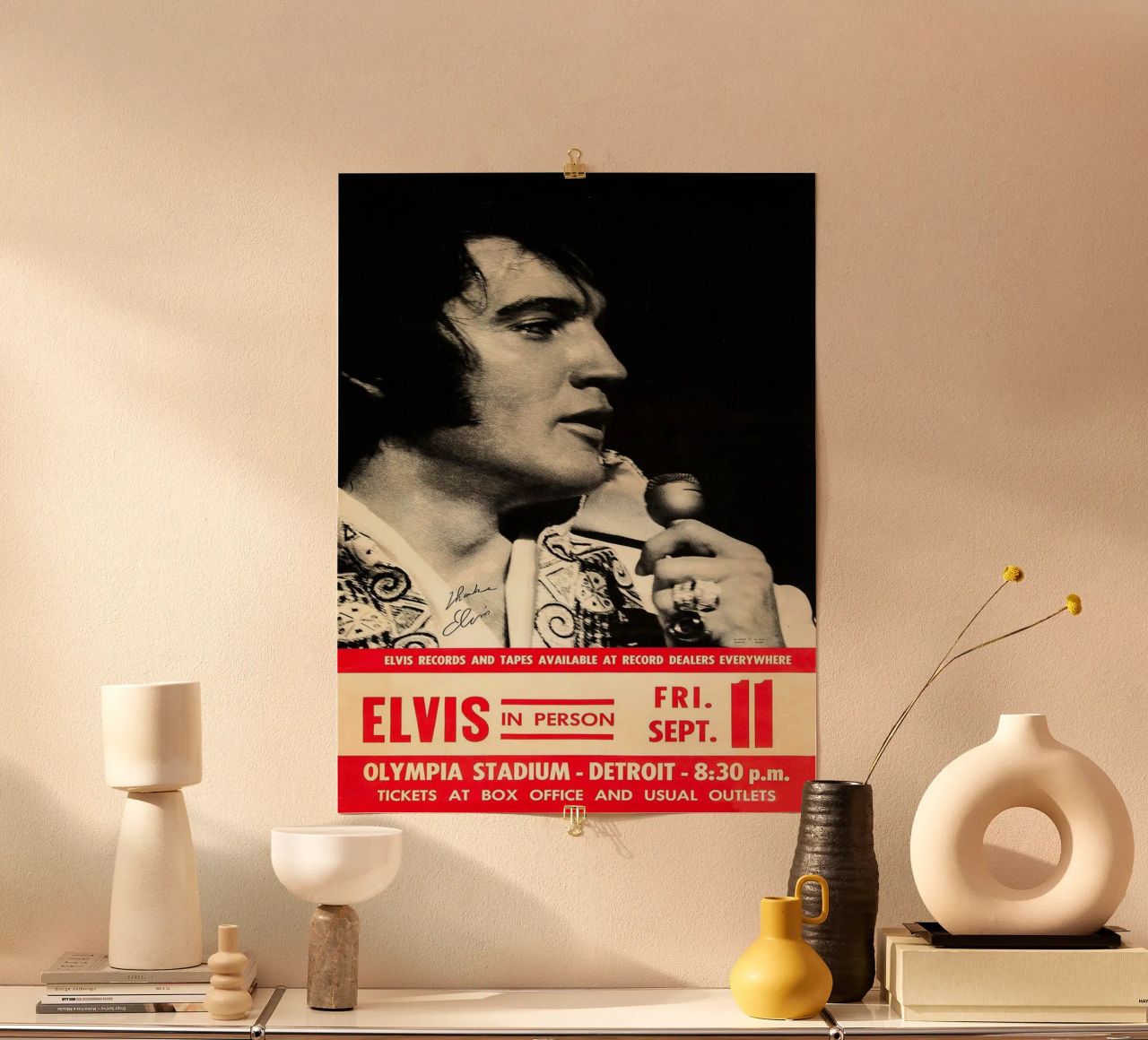 Elvis Presley 1970 Phoenix, Arizona Large Concert Poster poster by SoundStudio