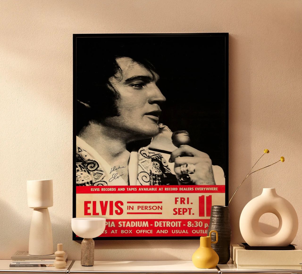 Elvis Presley 1970 Phoenix, Arizona Large Concert Poster poster by SoundStudio
