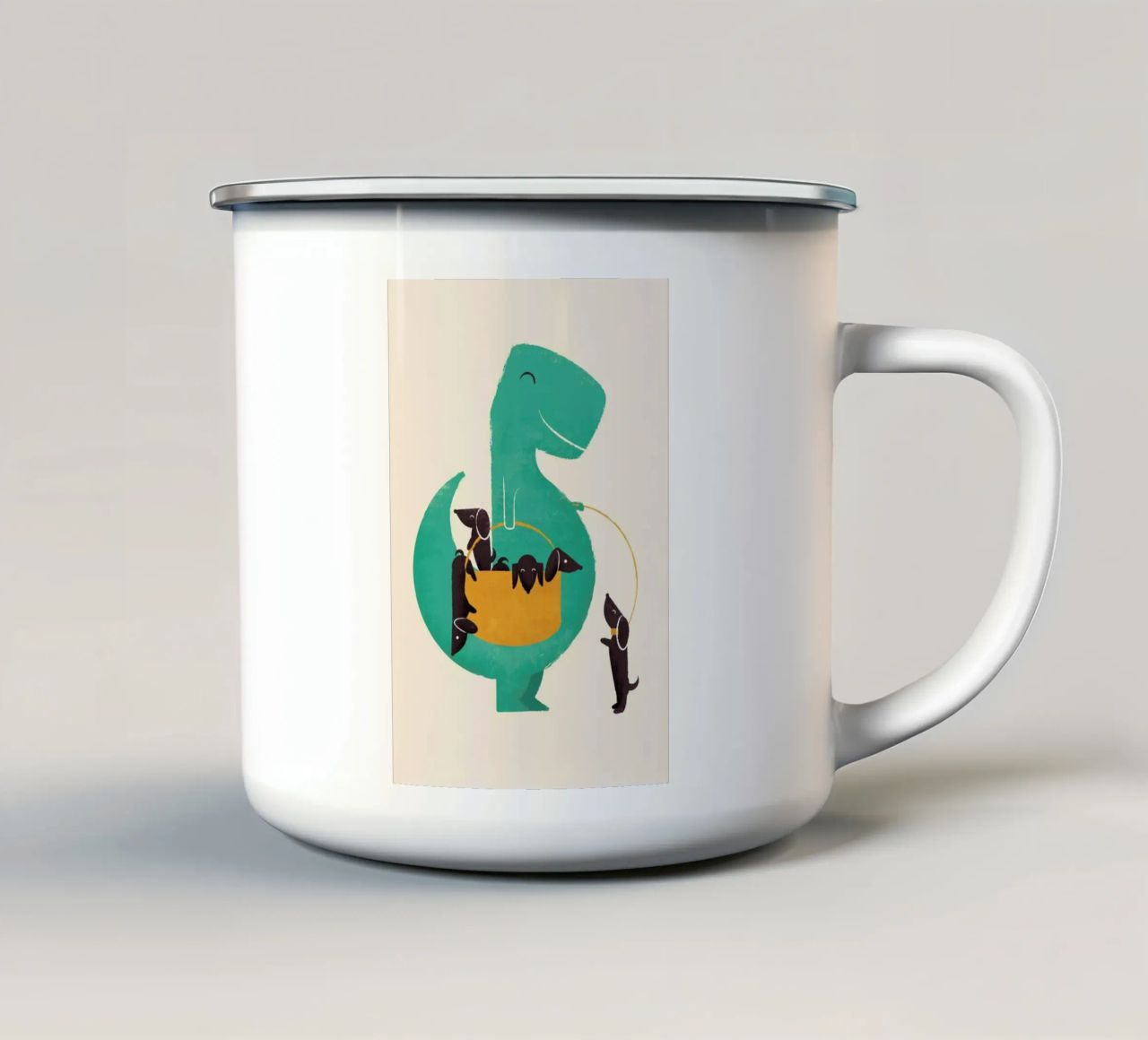 Trex Weiner tazza in smalto da Jay Fleck