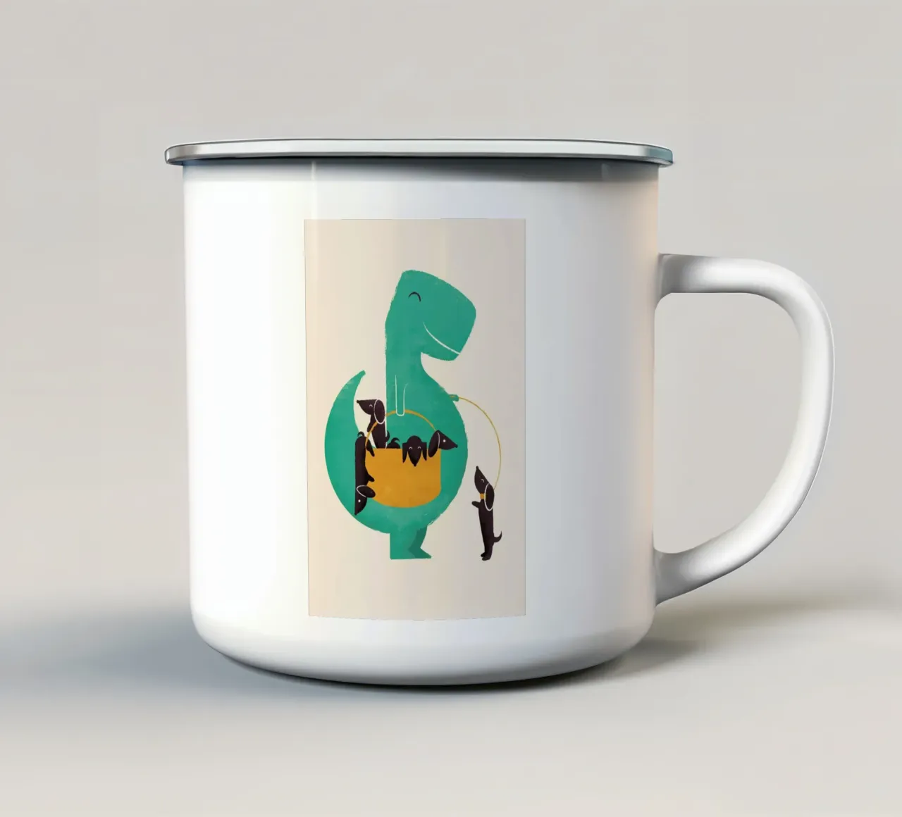 Trex Weiner enamel mug by Jay Fleck