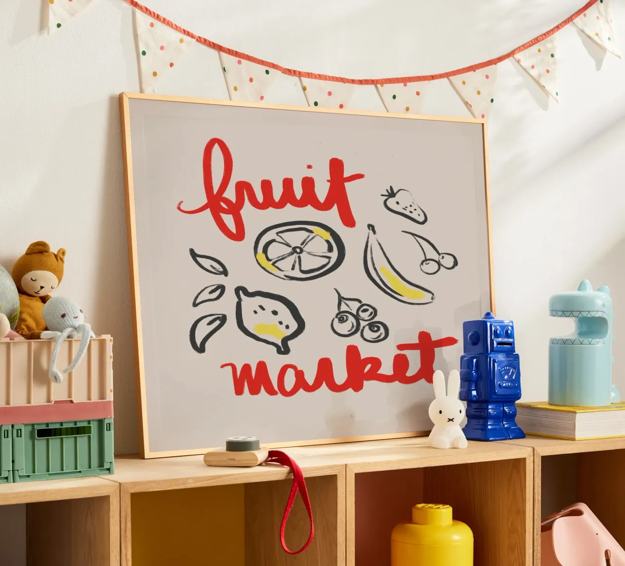 Fruit Market poster with plastic frame by Magnific