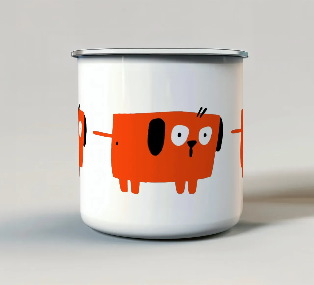 Cani rossi tazza in smalto da aucontraire