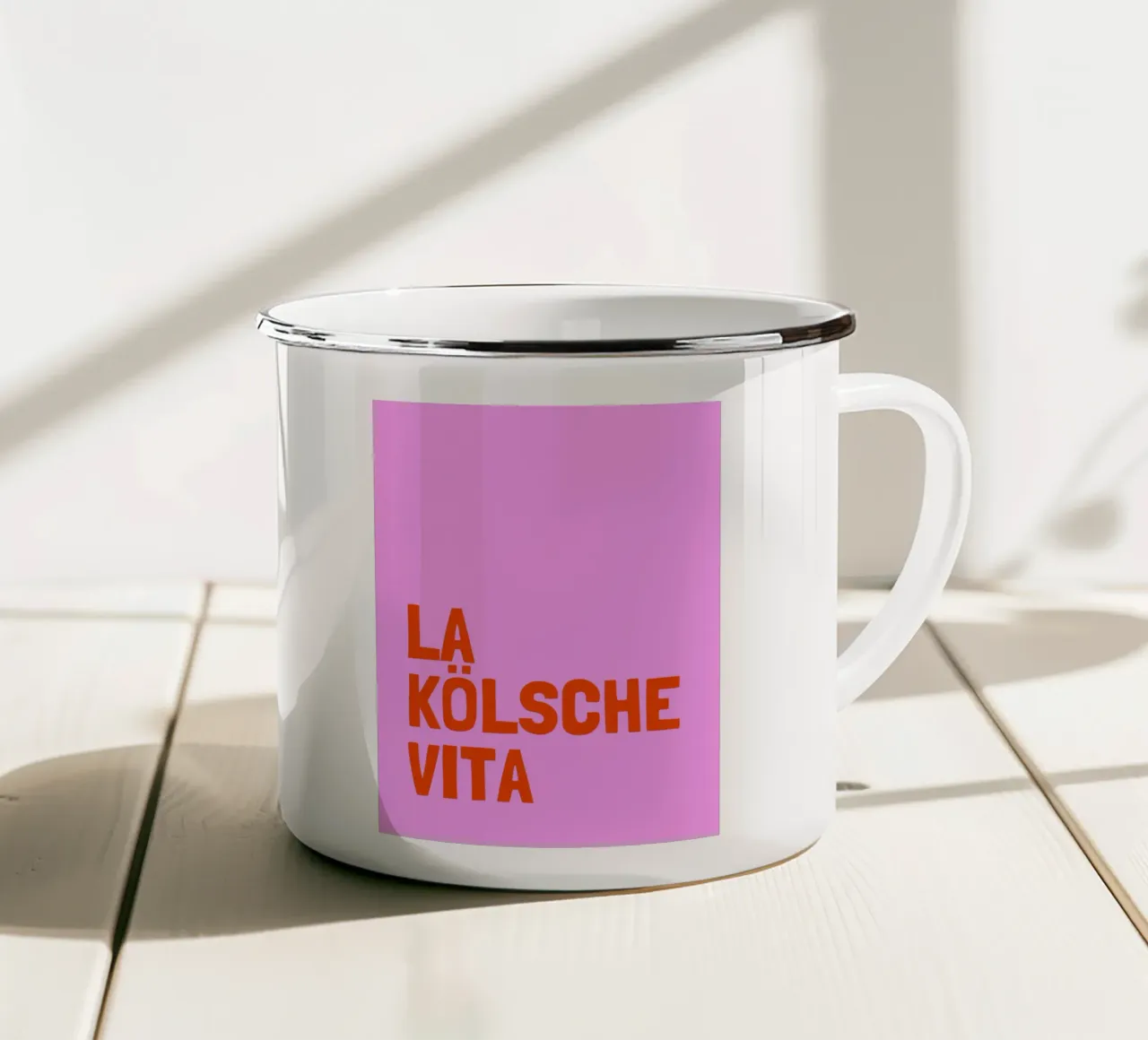La Kölsche Vita tazza in smalto da Ohkimiko