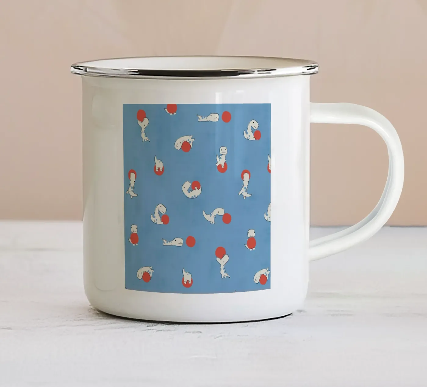 Tiny T enamel mug by Jay Fleck