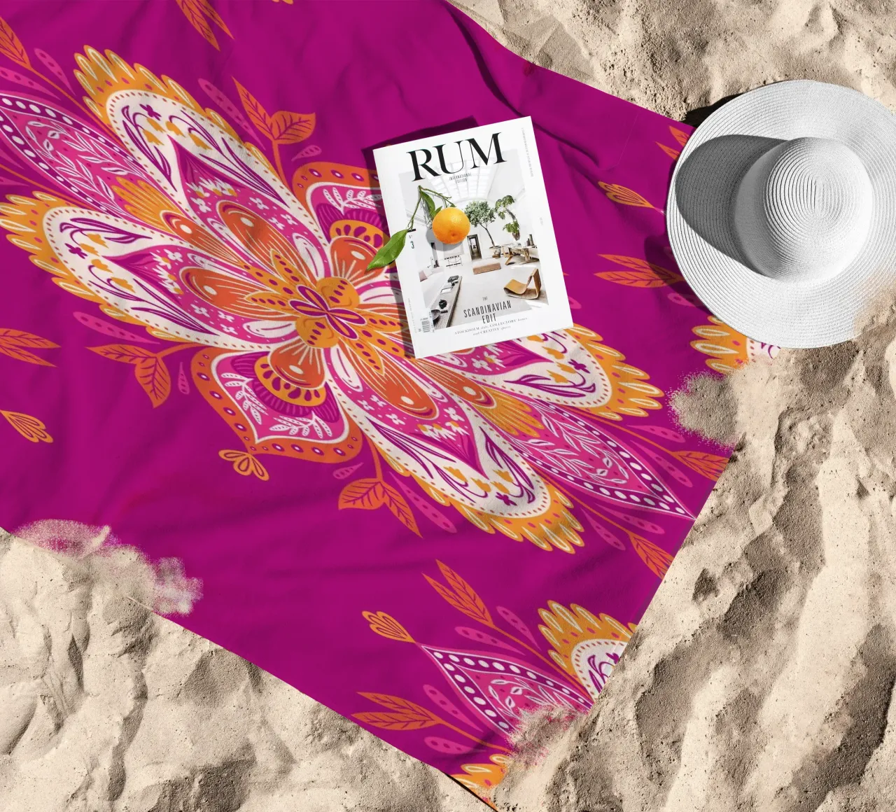 pink Mandala telo mare da nicigabrieldesigns