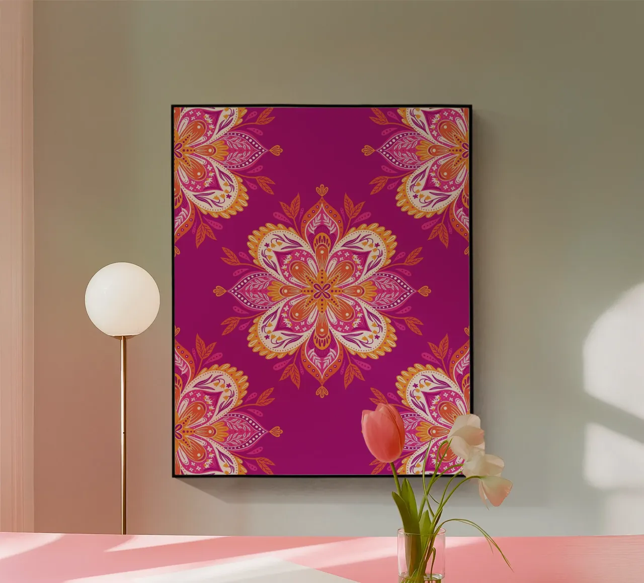 pink Mandala plexiglass da nicigabrieldesigns