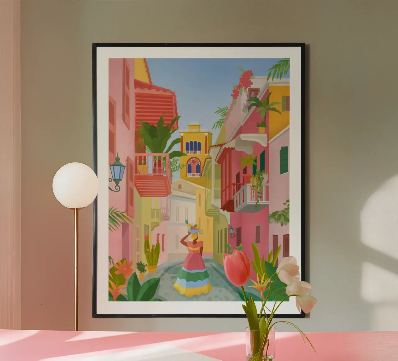 Colombia poster with wooden frame by PetrArts